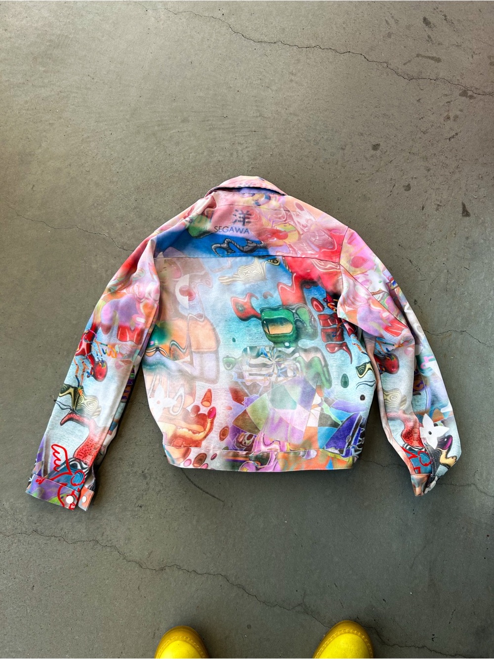 Custom Colorful Abstract Spray-Paint Denim Jacket - Picture 2 of 2